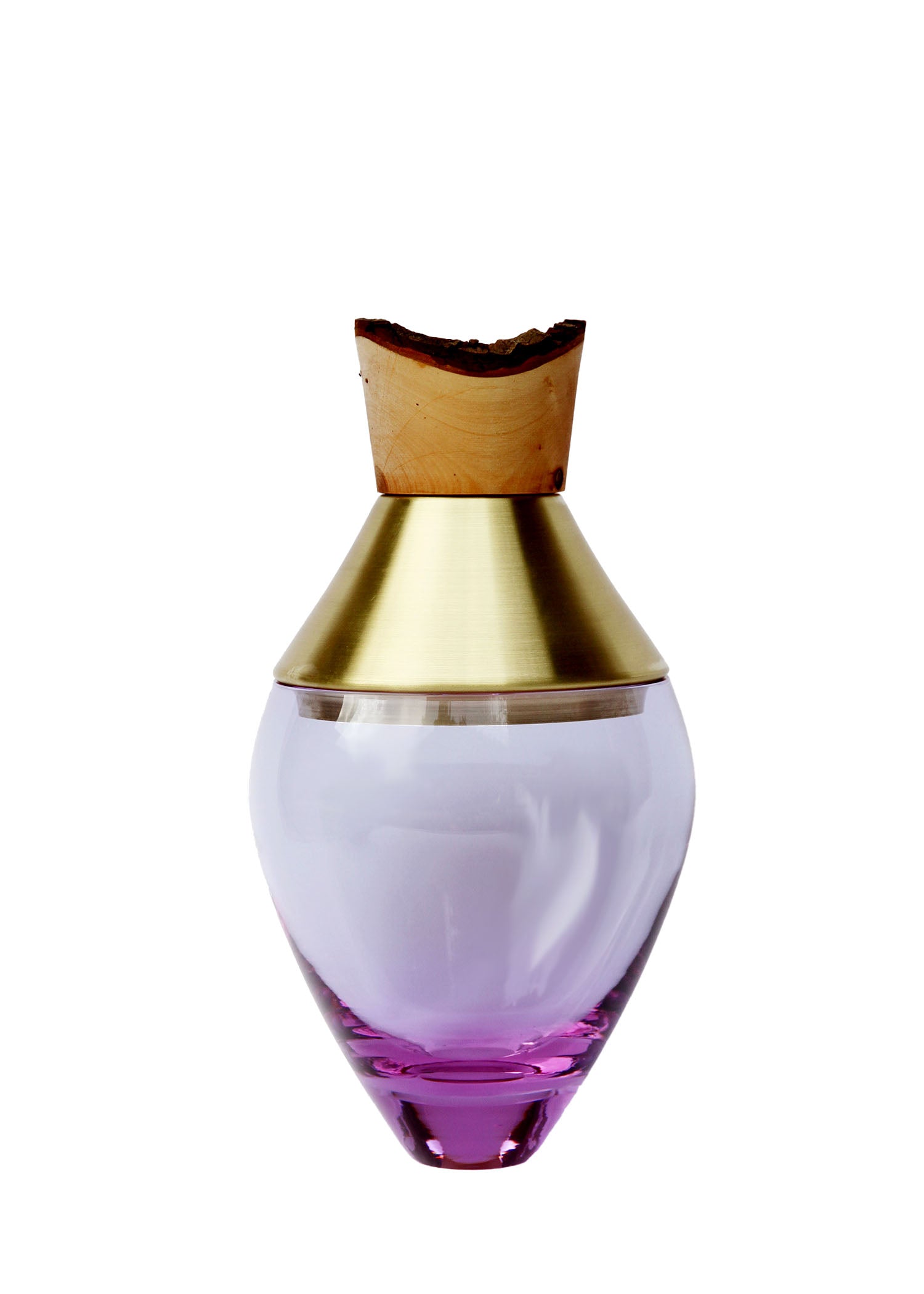 India Small I Lavender Stacking Vessel, a beautifully crafted piece with intricate design, offering a refined and minimalist aesthetic perfect for modern interiors.