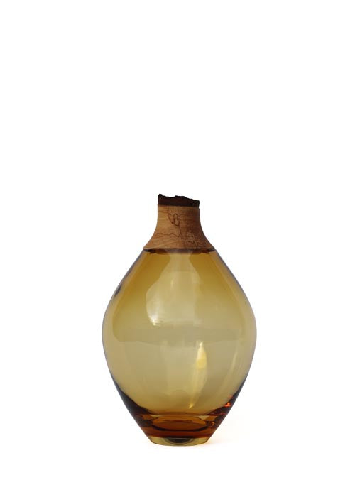Matisse III Amber Stacking Vessel, a contemporary design showcasing layered glass craftsmanship.