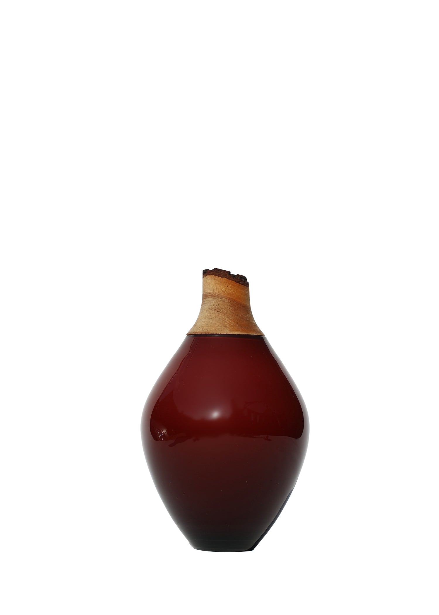 Matisse III Burgundy Stacking Vessel, a contemporary design showcasing layered glass craftsmanship.