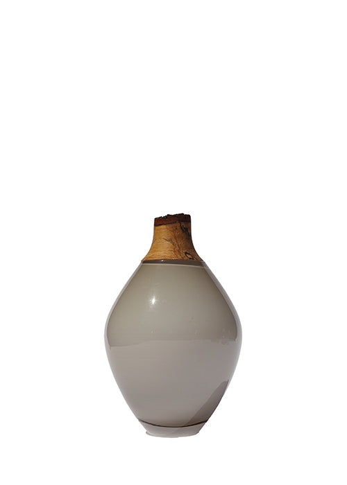 Matisse III Smokey Stacking Vessel, a contemporary design showcasing layered glass craftsmanship.