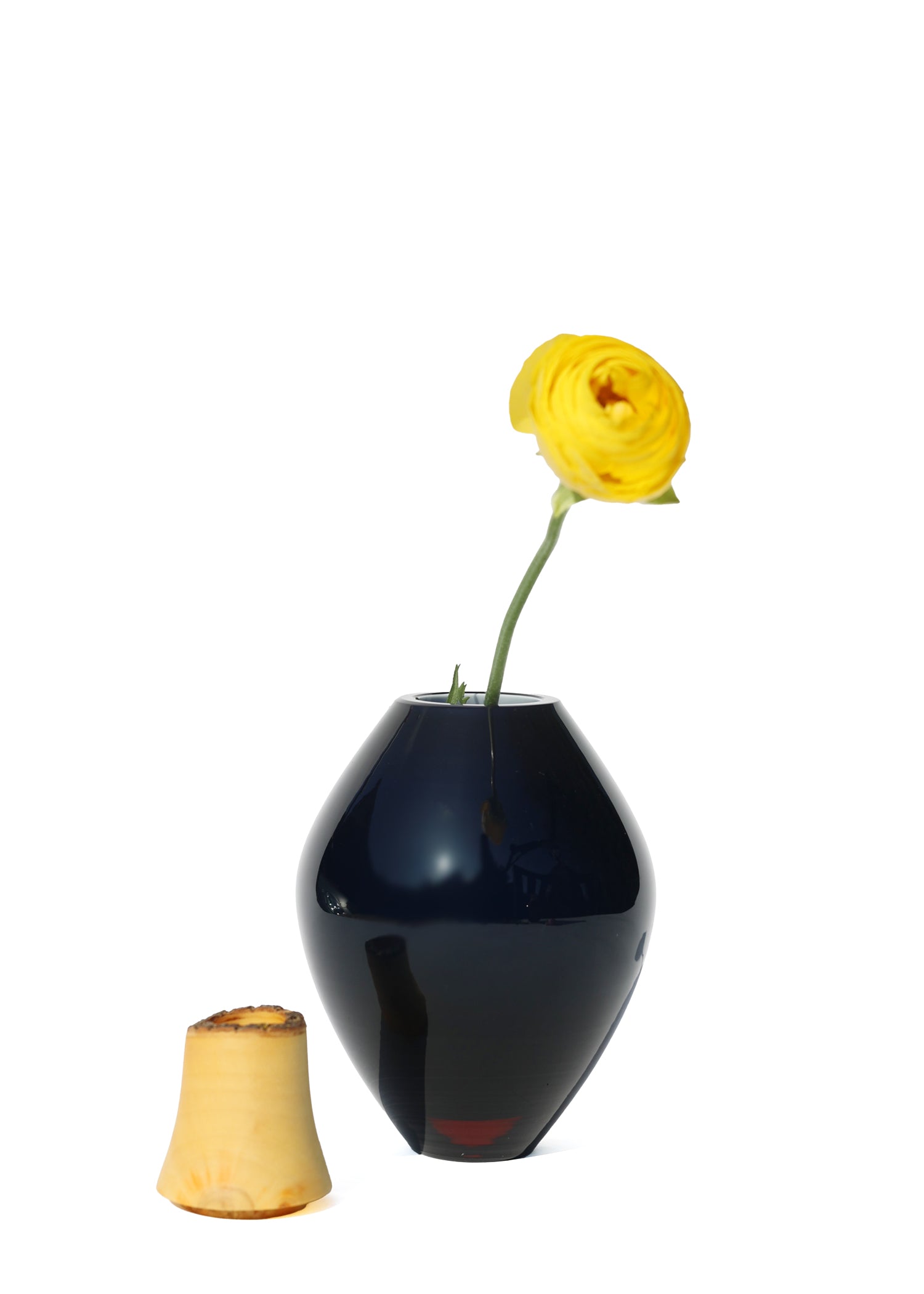 Matisse III Midnight Blue unstacked, featuring a floral arrangement for a refined, modern look.