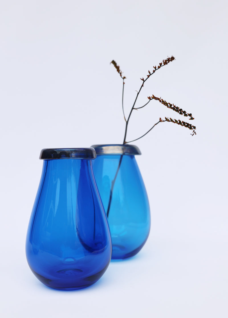 Ida Vase in Blue, medium size with a refined, clean shape and rich blue color, perfect for any modern space.