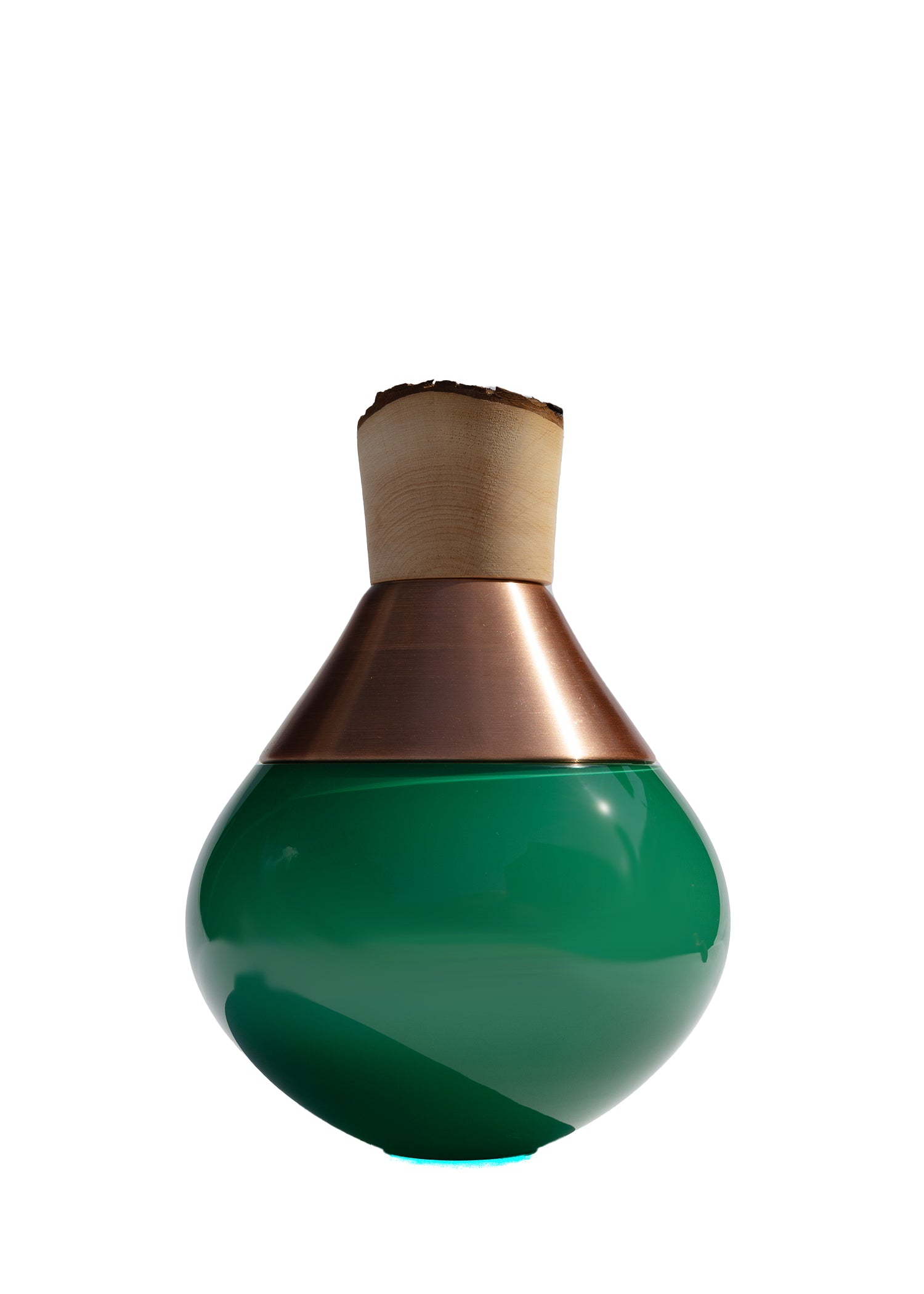 India Small 2 Peppermint Stacking Vessel in Copper, featuring a sleek copper finish that adds a touch of warmth and modern sophistication to any space.