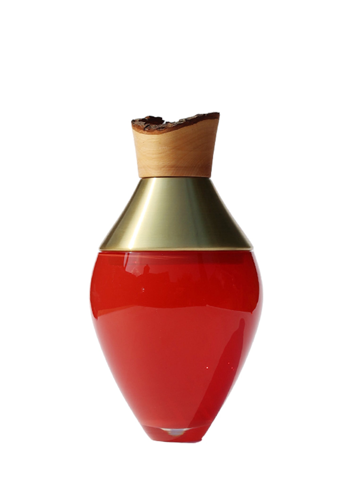 India Small I Orange Stacking Vessel, a beautifully crafted piece with intricate design, offering a refined and minimalist aesthetic perfect for modern interiors.