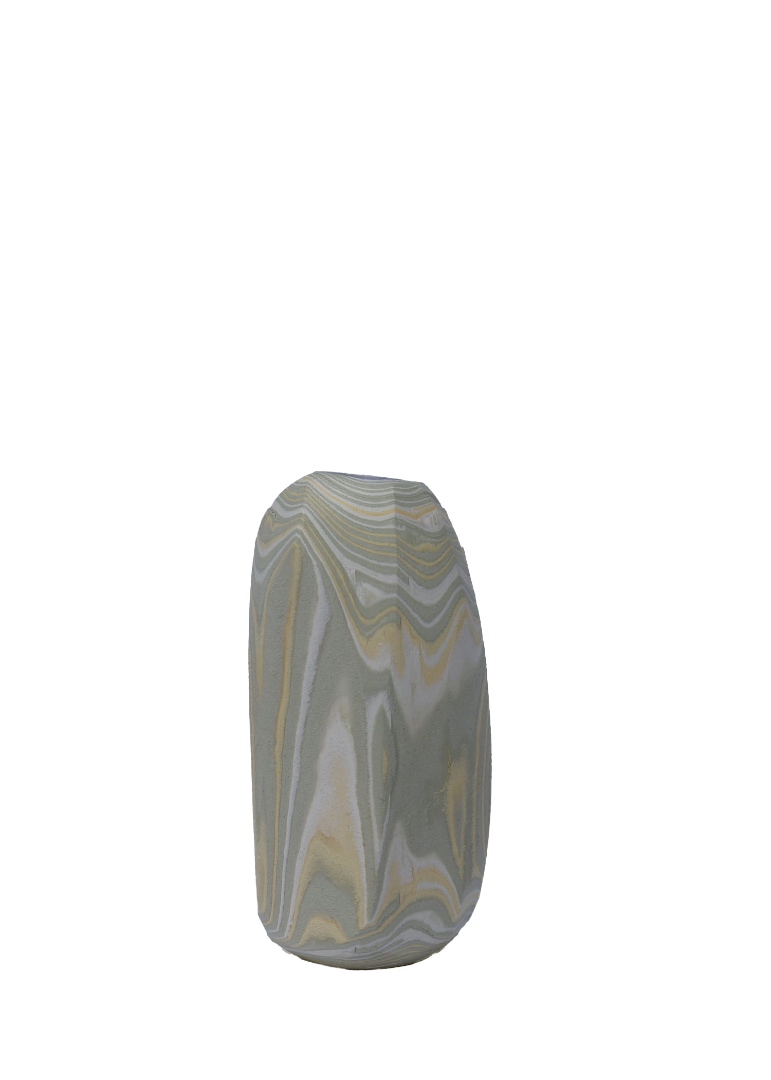 Paper Pebble Vase in Sand & Grey, blending soft sand and cool grey for a calming, neutral aesthetic perfect for minimalistic decor.