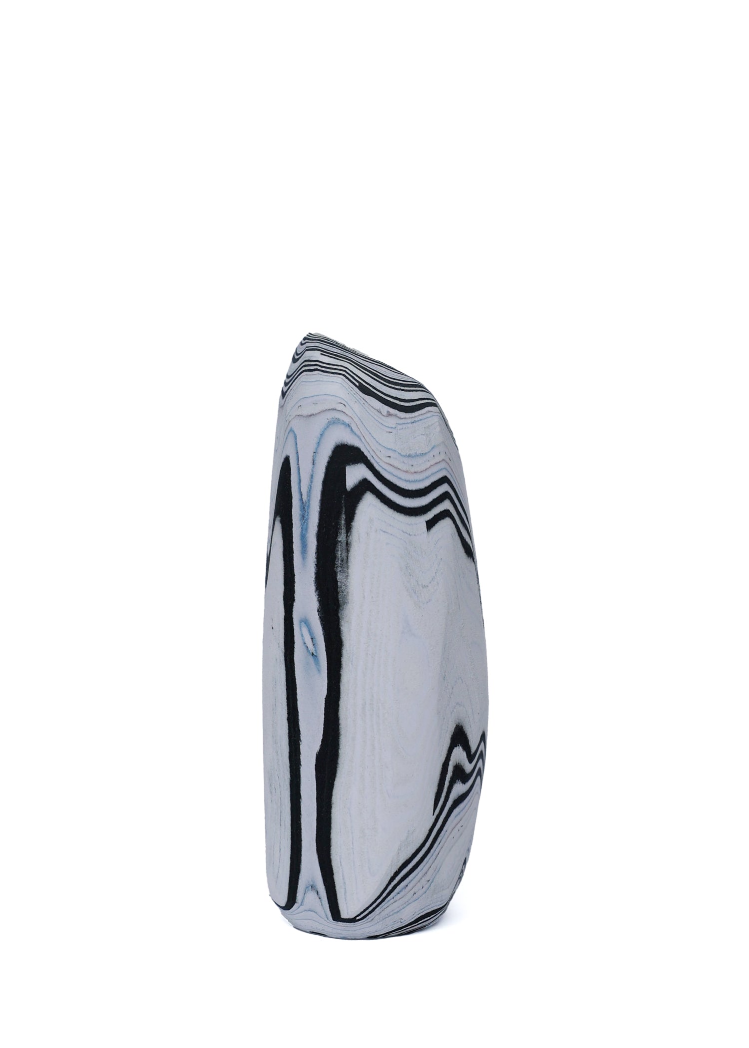 Paper Pebble Vase in White & Black, a timeless combination of classic white and black, offering a sophisticated touch to any room.