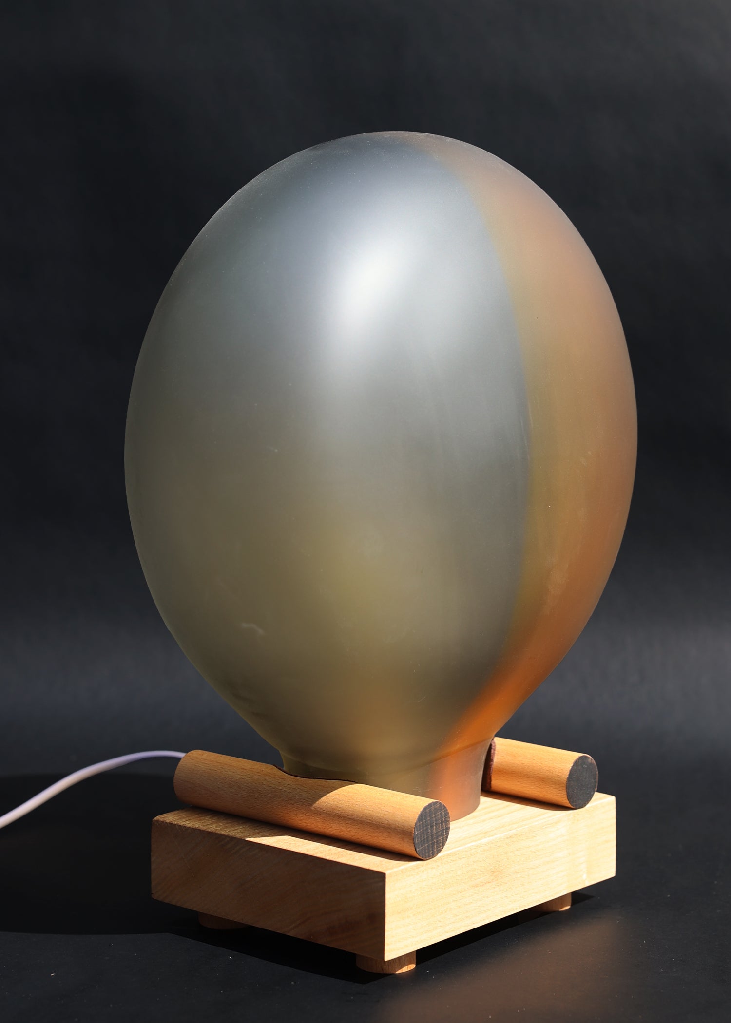 Velora Table Lamp | Handcrafted Elegance in Blown Glass and Hardwood